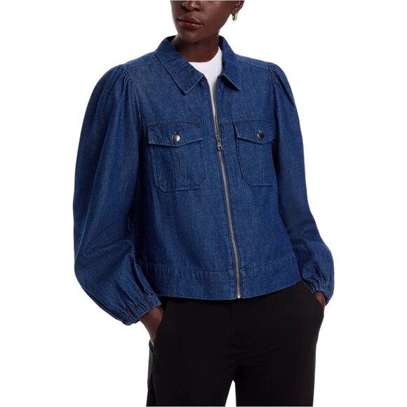 Cupio Jackets & Blazers - 99$ Cupio Full Zip Up Front Utility Jacket Long Sleeves Size M Midnight Blue
